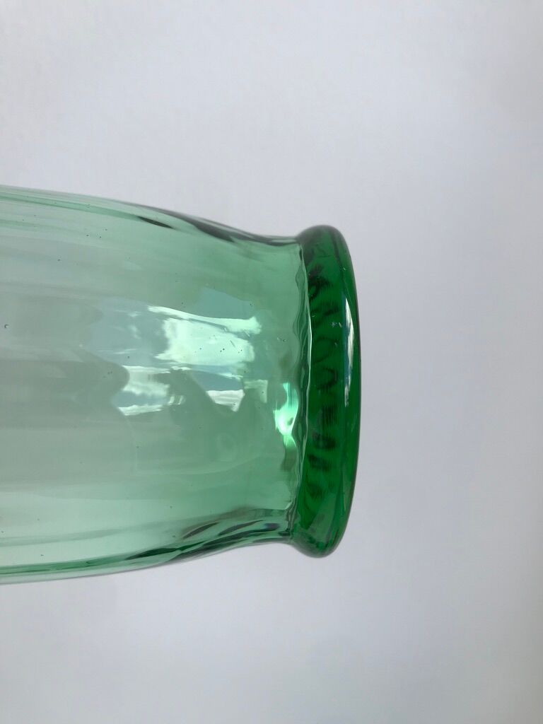 Set of 5 green art deco water glasses 30s-40s