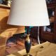 Vintage leather and brass desk lamp Le Tanneur