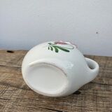 Ceramic rooster pitcher decorated with vintage flowers