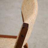 Mid-Century Bentwood Chair Set in Stained Beech with Wool Upholstery