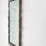 Rectangular mirror from the 1970s with brass outline