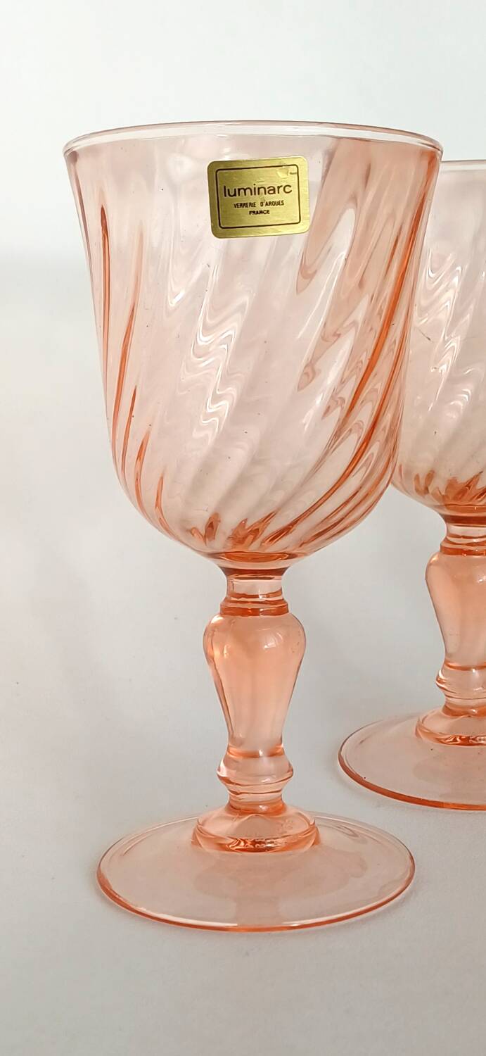 Verre rose torsade Luminarc rosaline