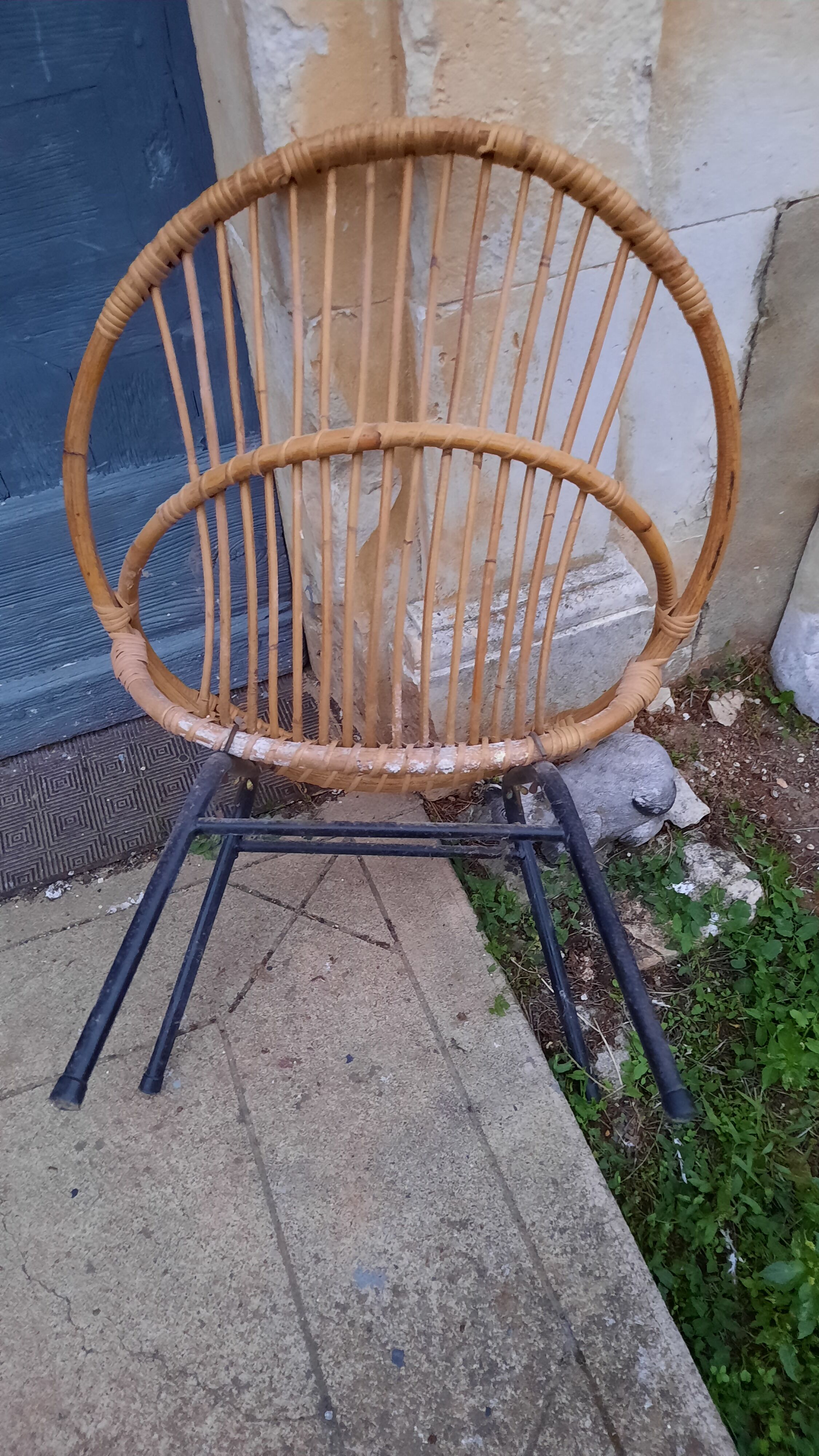 Salon en rotin vintage