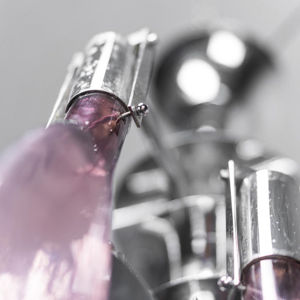 Chandelier 6 lights glass 70