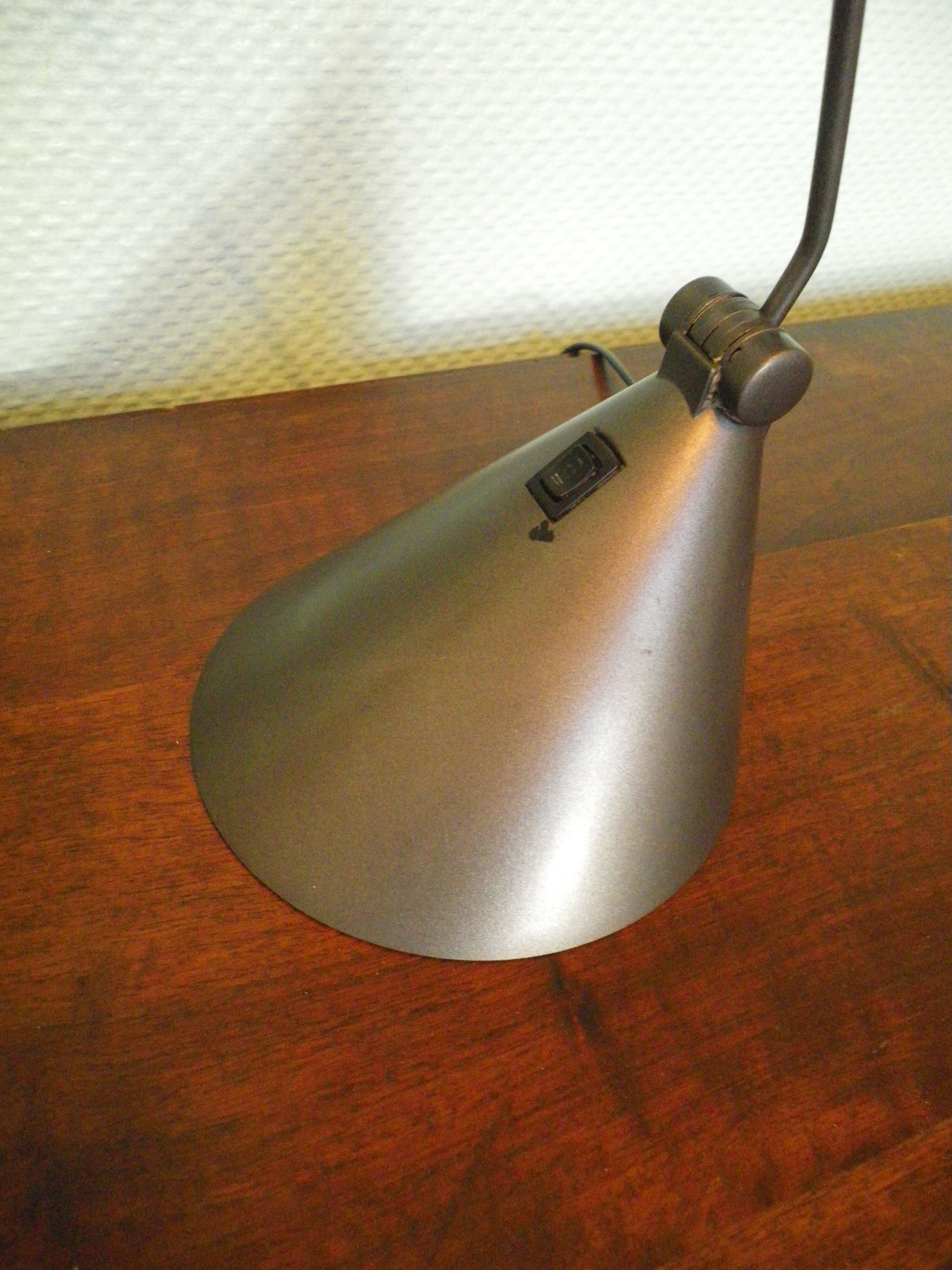 Table lamp, tiltable and adjustable, grey metal
