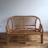 Rattan and wicker sofa and armchair