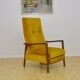 Mid-century armchair with folding footrest, 1960s