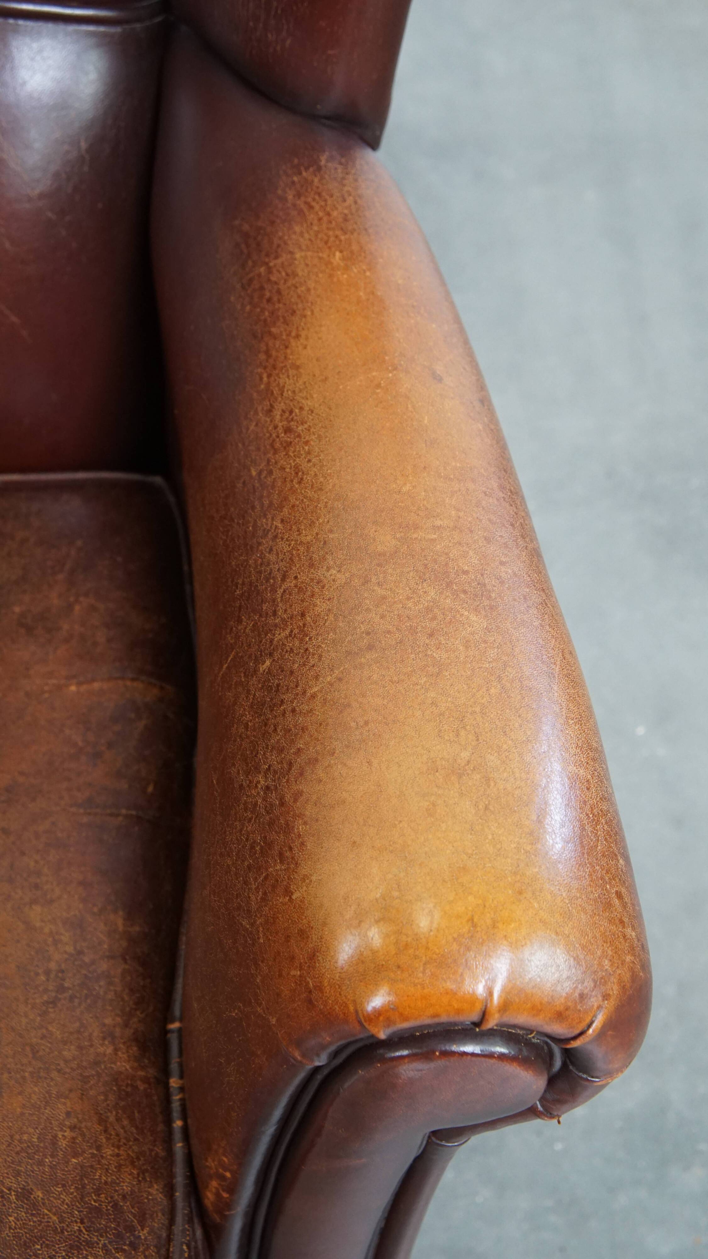 Sheepskin Leather Wingback Chair