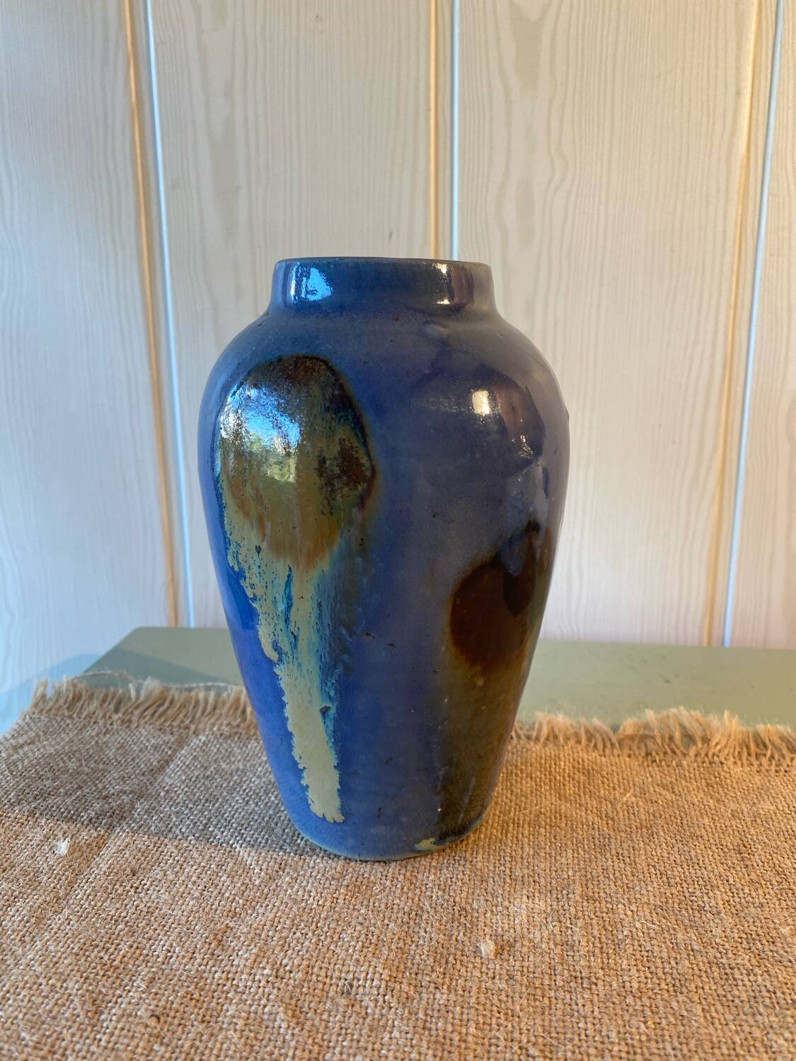 Glazed stoneware vase