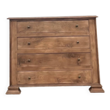 Antique chest of drawers in raw solid oak