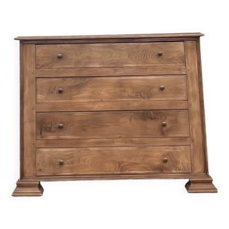 Antique chest of drawers in raw solid oak