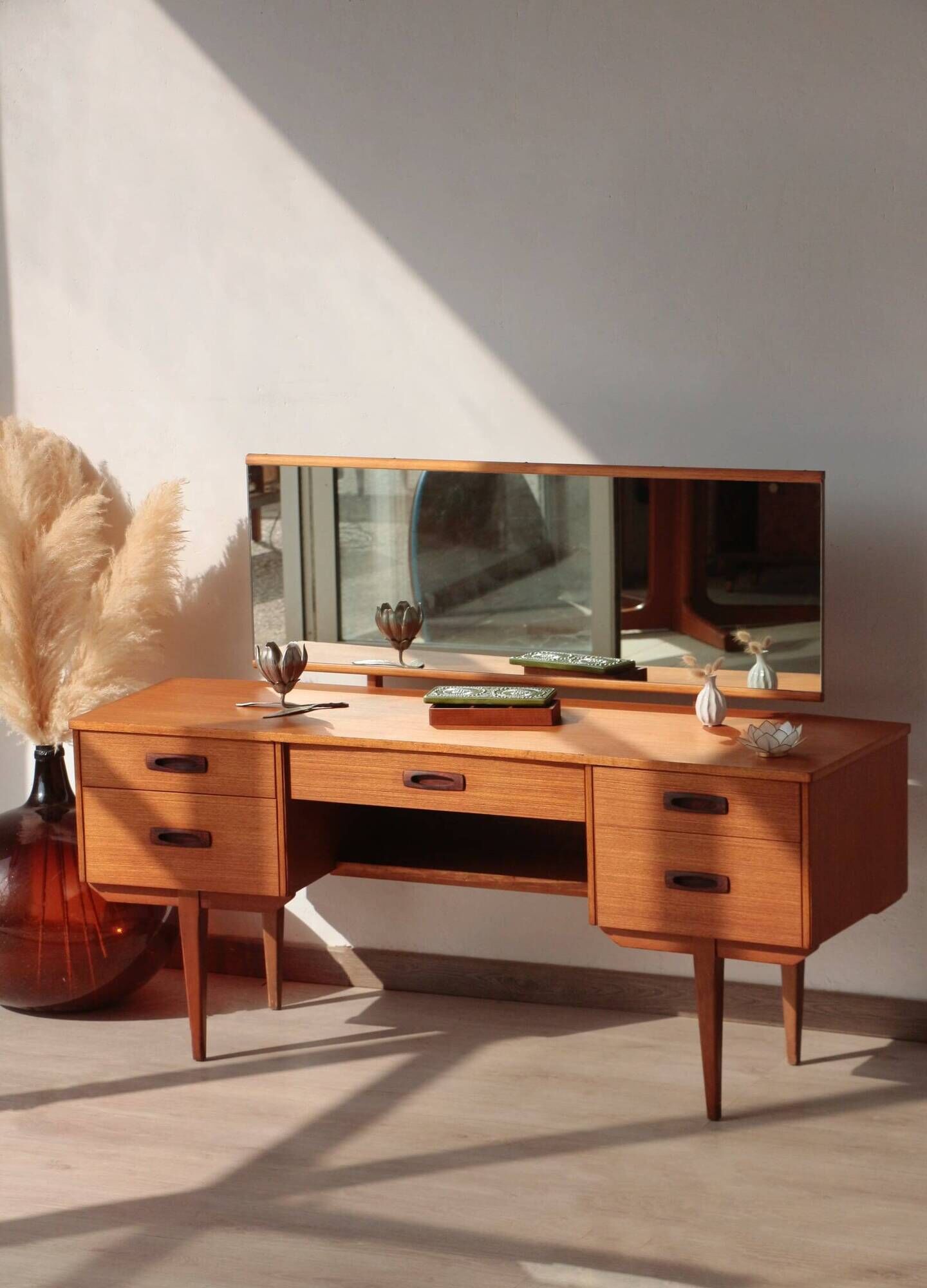 Vintage English Teak Dressing Table – Limelight Furniture – 1960s