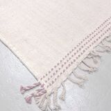 Ecru Moroccan Berber kilim with colorful patterns, 3.10x1.92m