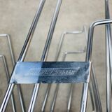 Chrome metal magazine rack or vinyl holder from the 70s.