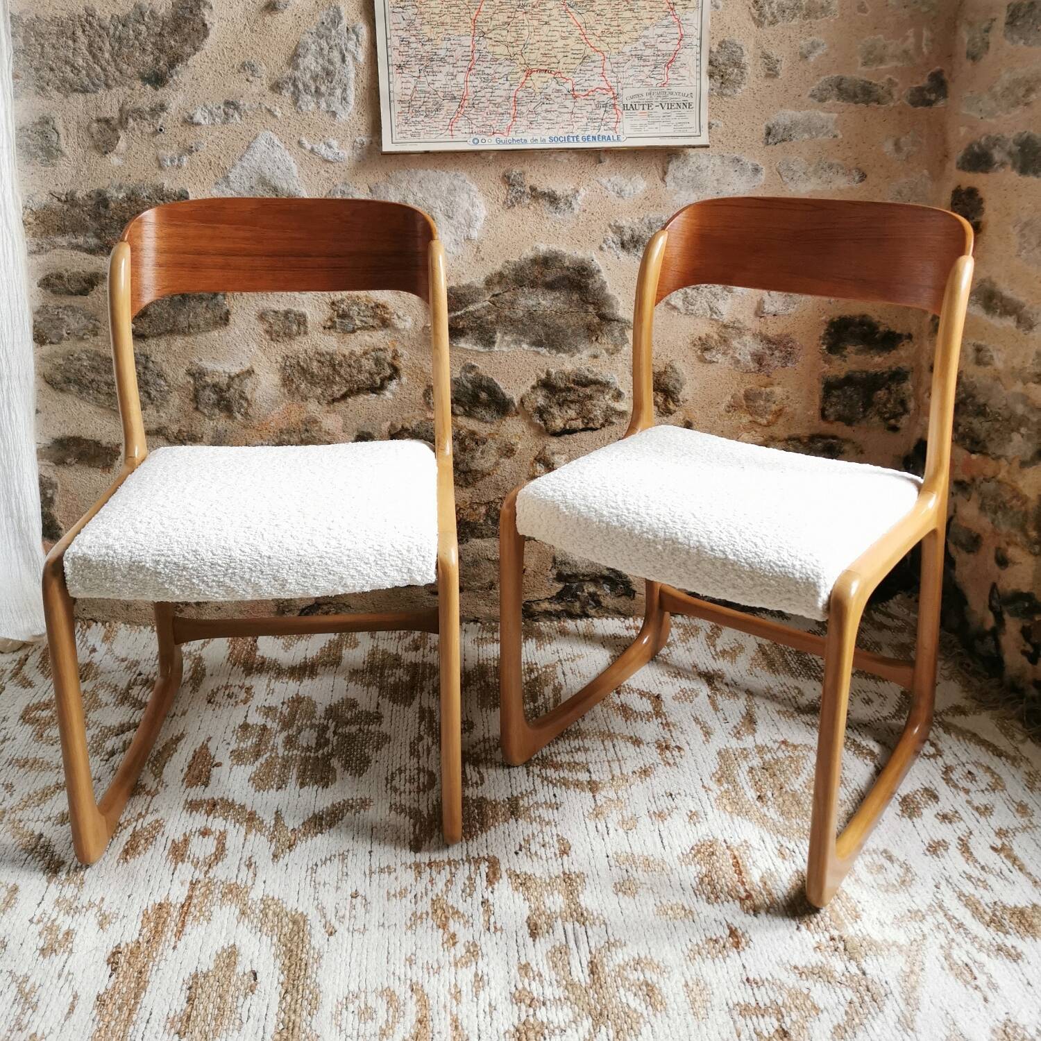 2 Baumann Traineau Chairs, Bemol restored