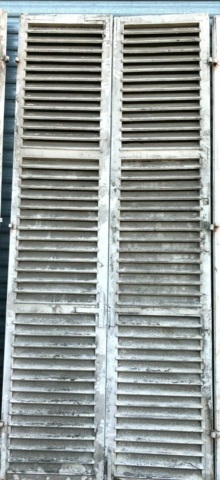 Set of 2 pairs of 19th century solid oak shutters