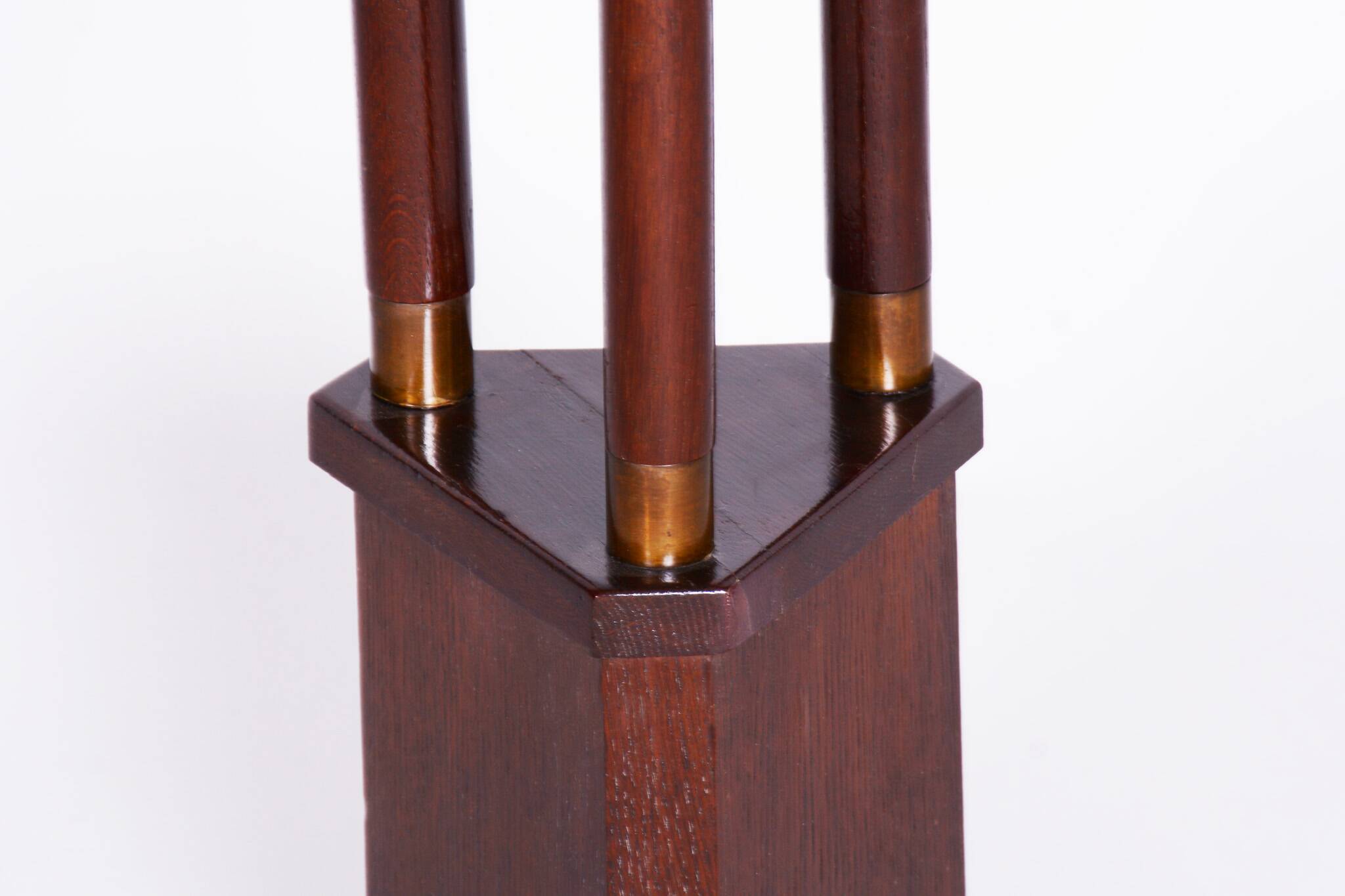 Restored ArtDeco Oak Pedestal, Revived Polish, Czechia, 1920s