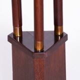 Restored ArtDeco Oak Pedestal, Revived Polish, Czechia, 1920s