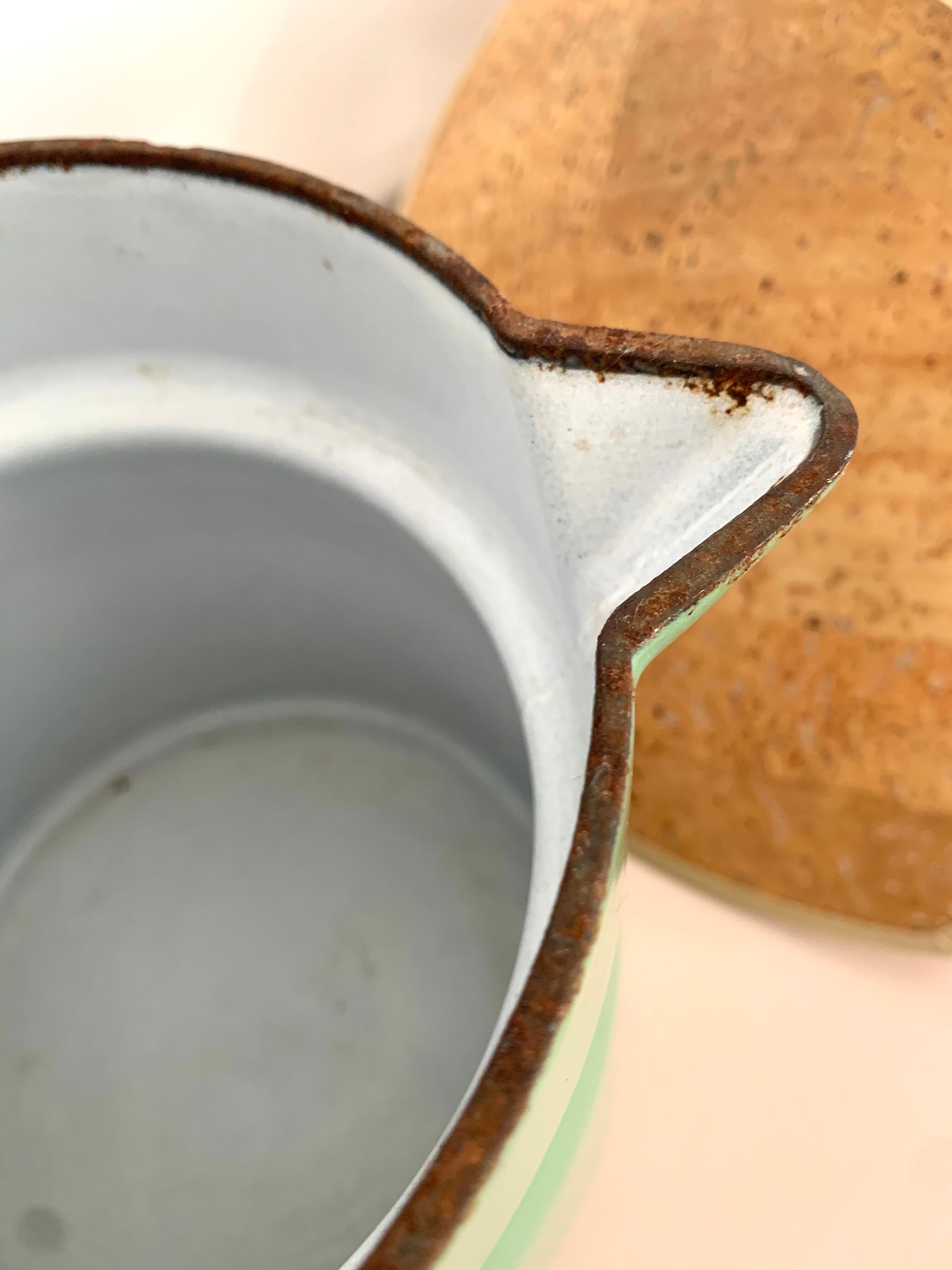 Enamelled cast iron pitcher 1950