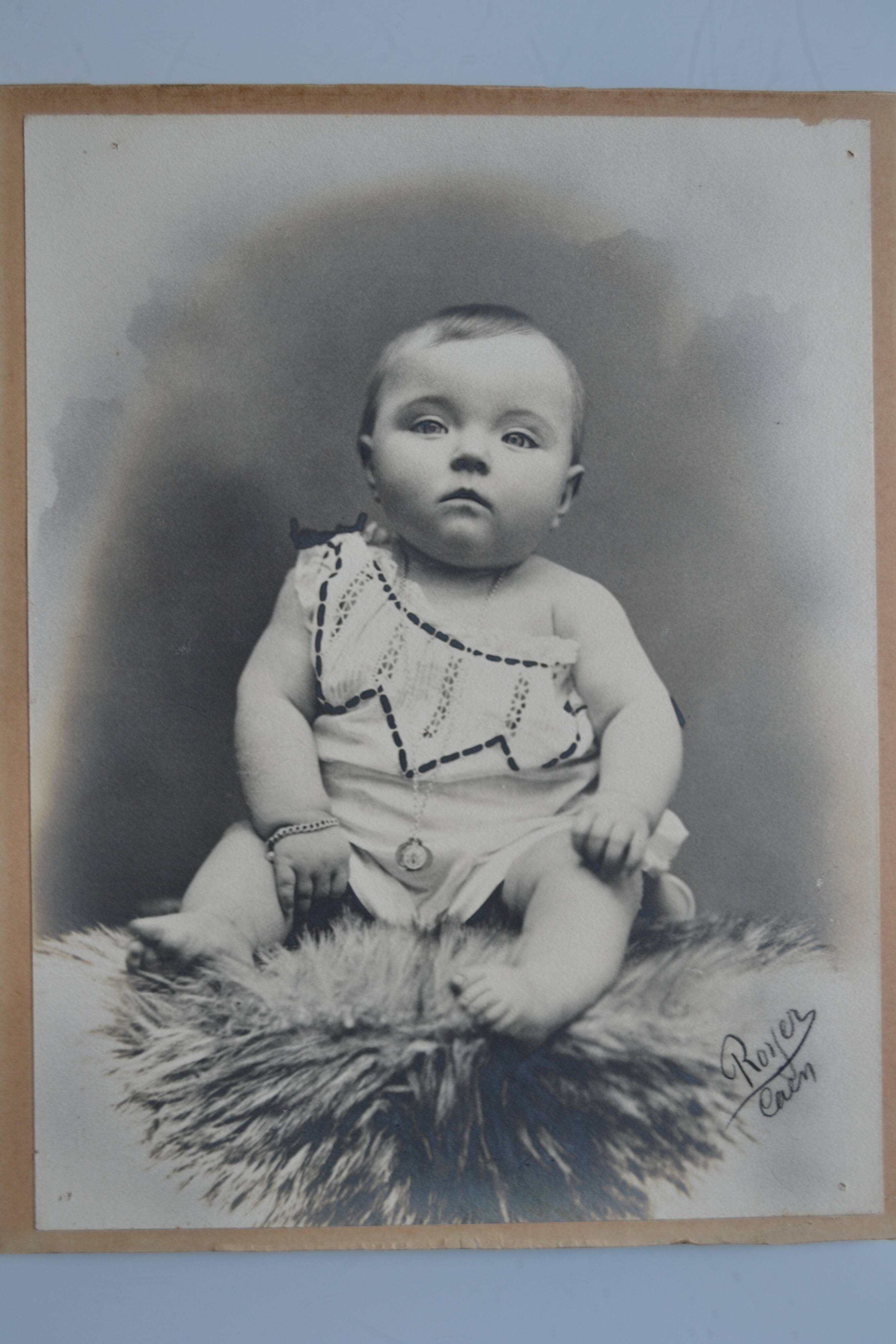Old photo of a child baby