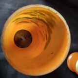 Ancien : paires de vase en verre pâte de verre orange peint