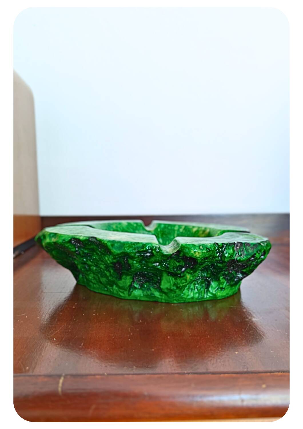 Cendrier vintage en albâtre vert Romano Bianchi