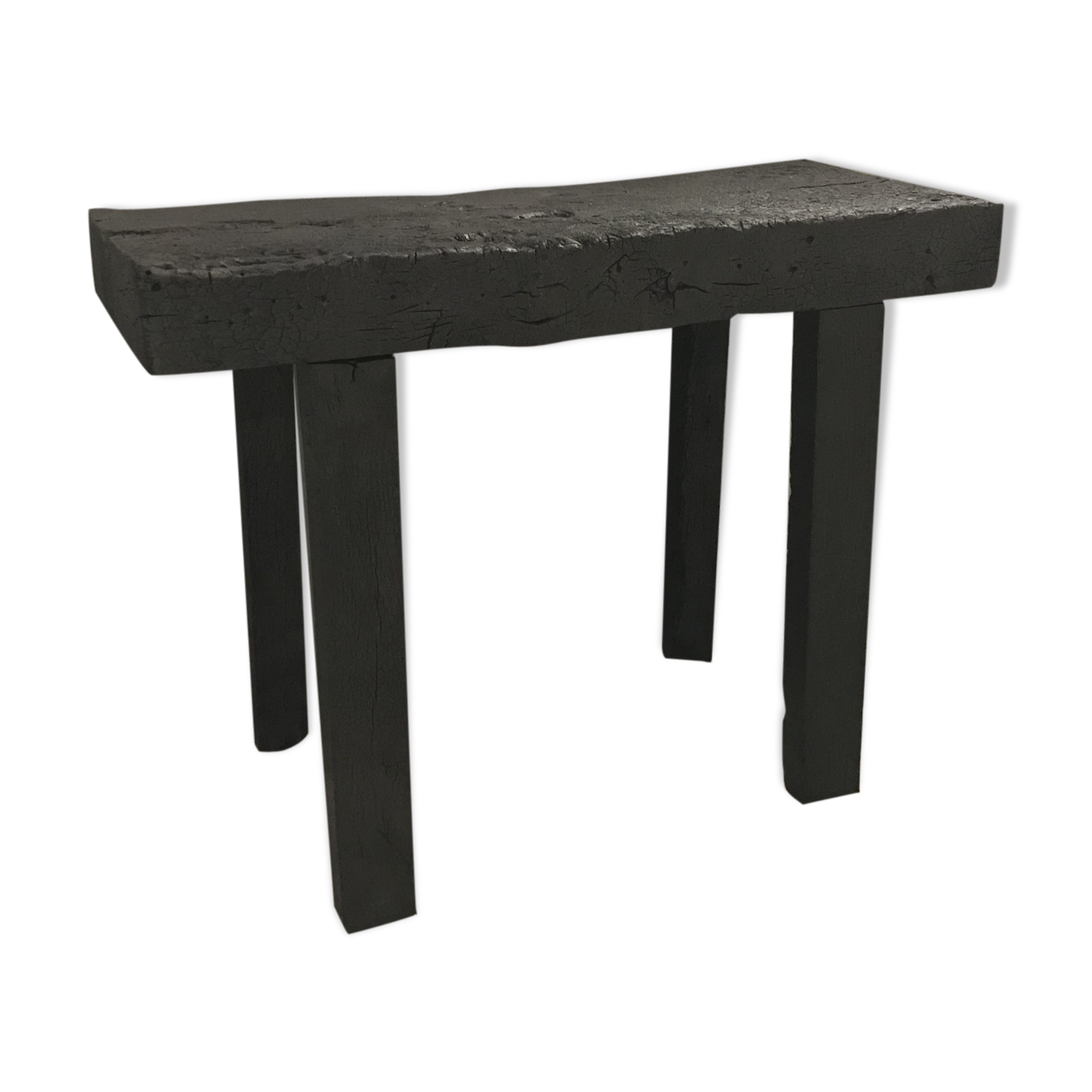 Console wood finishing shou-sugi-ban wood burning with treatment