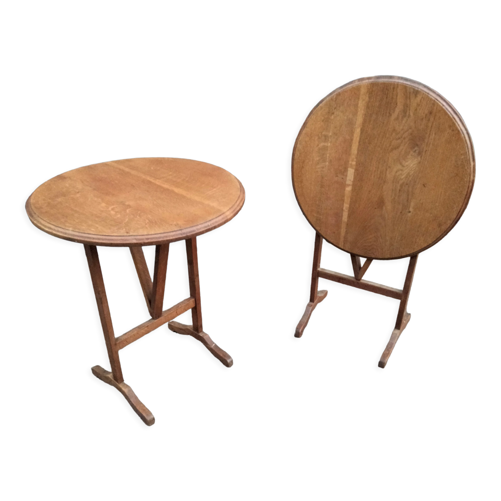 Pair of antique wooden bedside tables side table