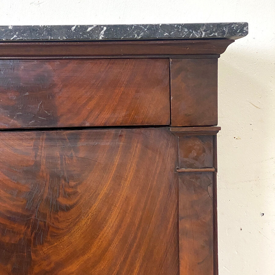 19th century sideboard in mahogany and black granite
