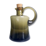 Thick handmade blown glass pitcher