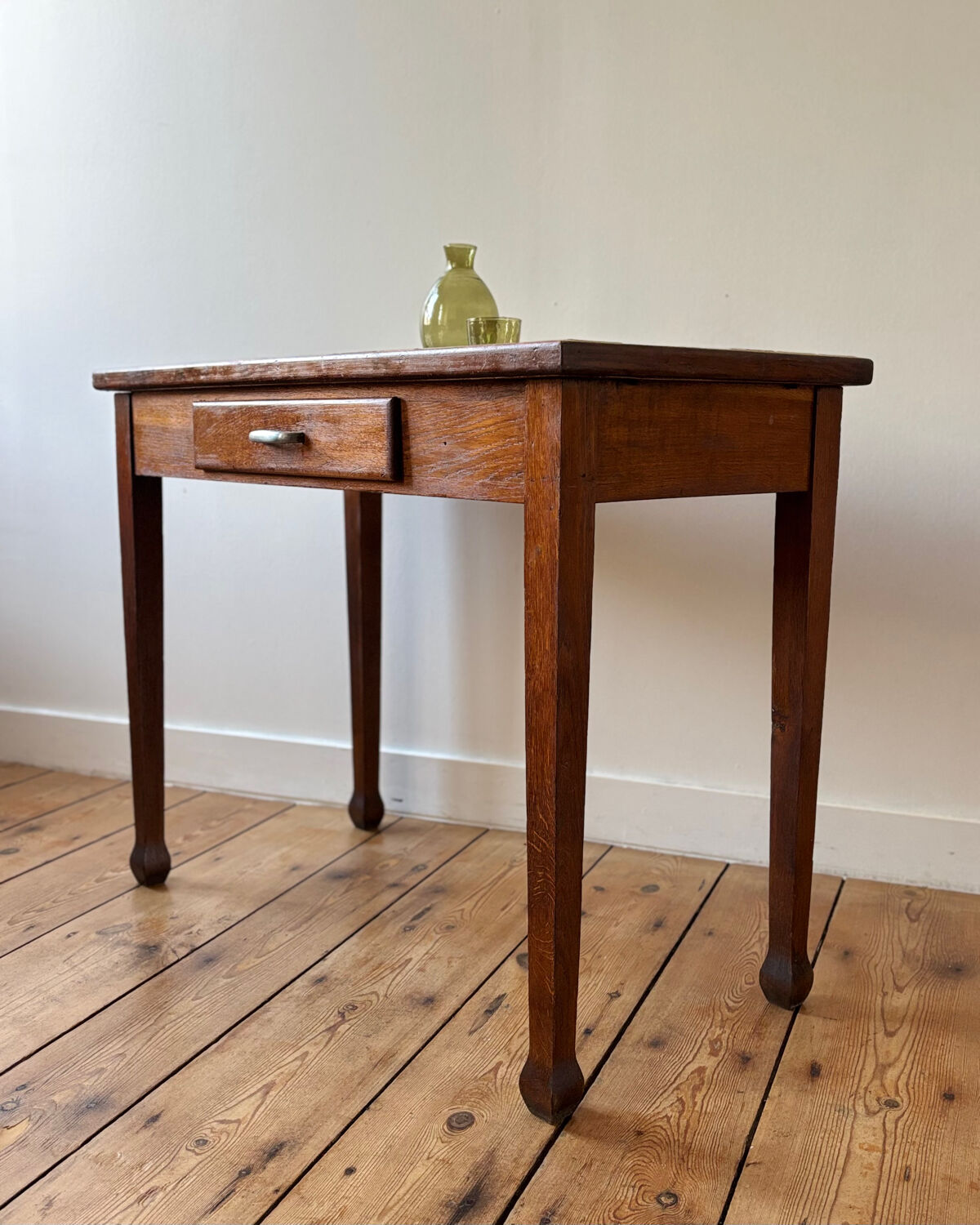 Vintage wood and ceramic table
