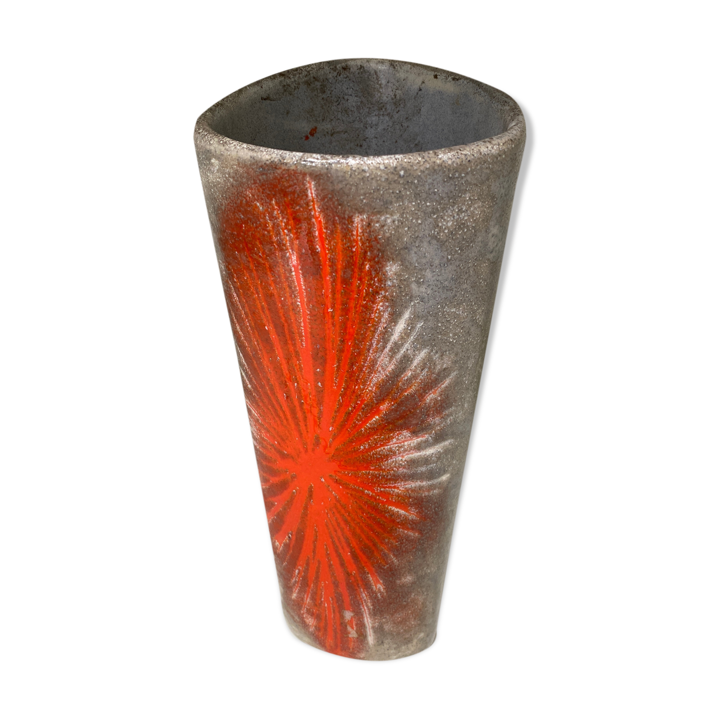 Flamed German ceramic vase