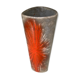 Flamed German ceramic vase