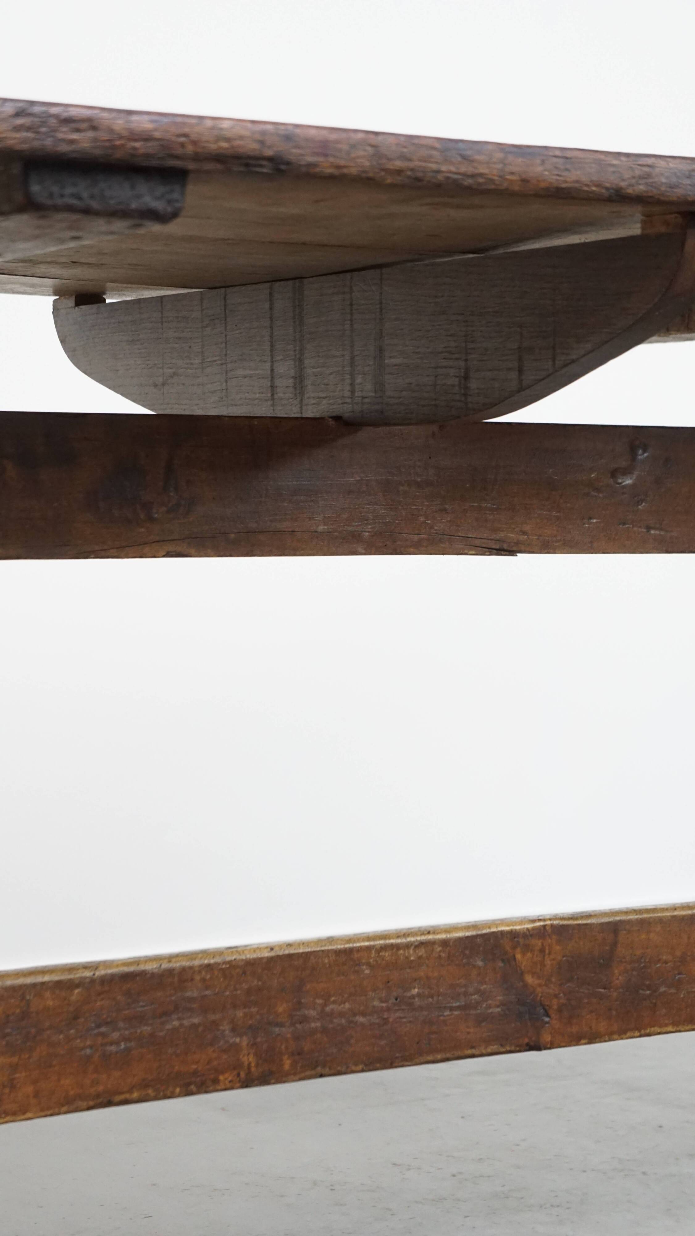 Antique XXL dining table made of poplar wood from the 18th century