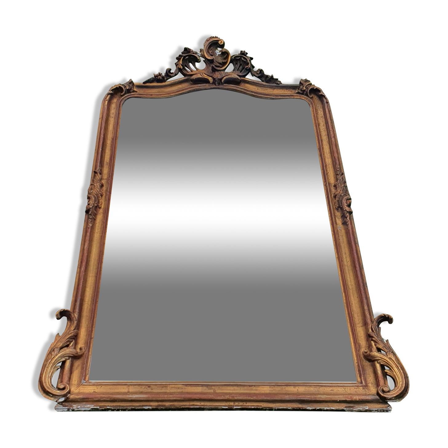 Gilded mirror of louis XV style fireplace 1900 79x145cm