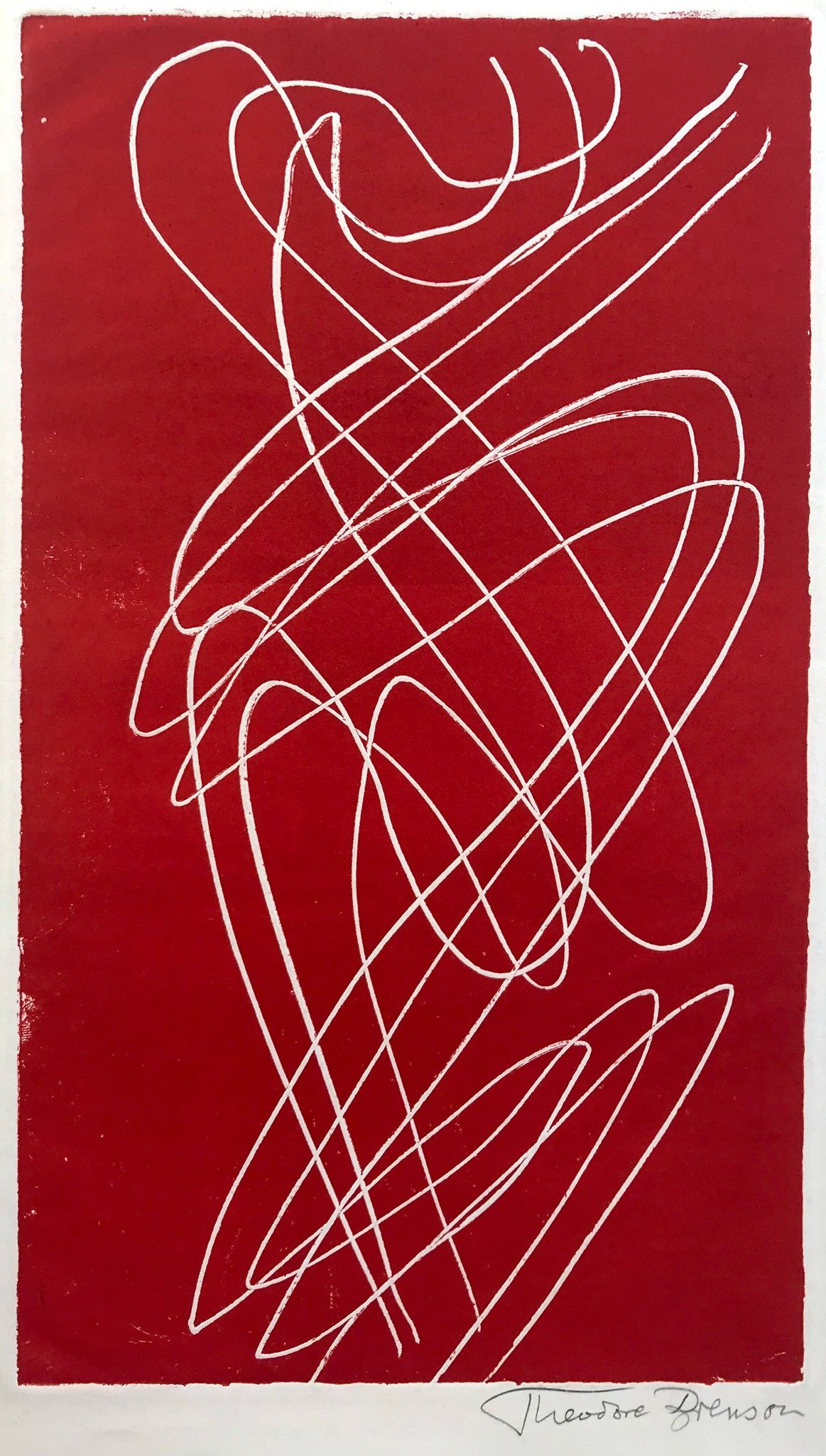 Theodore brenson, untitled, c. 1950. original engraving signed in pencil.