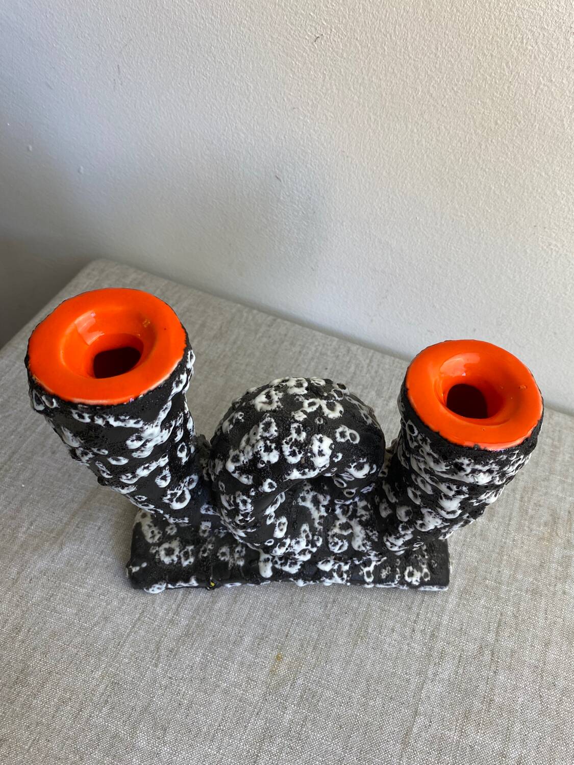 Vallauris fat lava ceramic candle holder