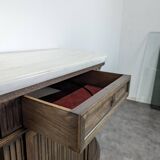 Louis XVI style dessert table in mahogany, late 19th century.