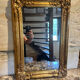 Miroir Louis XV, glace au mercure et bois doré, XIXe