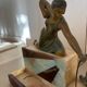 Sculpture of a woman with a greyhound