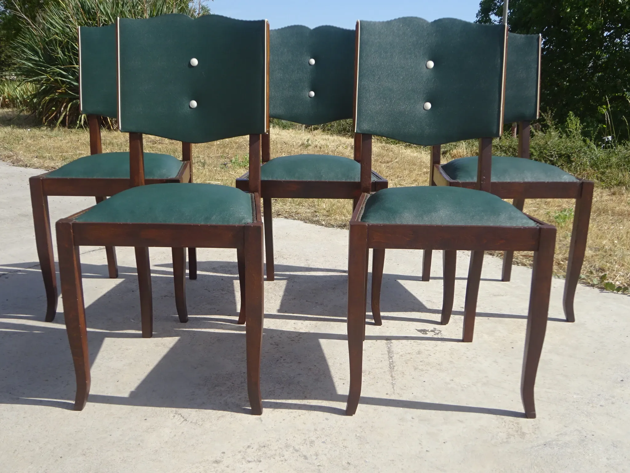 Chaises Art Déco restaurées, lot de 6