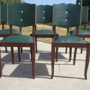 Chaises Art Déco restaurées, lot de 6