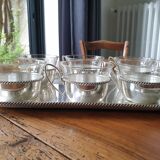 Silver coffee set and glass schott mainz 1970