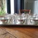Silver coffee set and glass schott mainz 1970