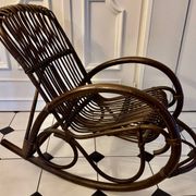 Bamboo and rattan rocking chair