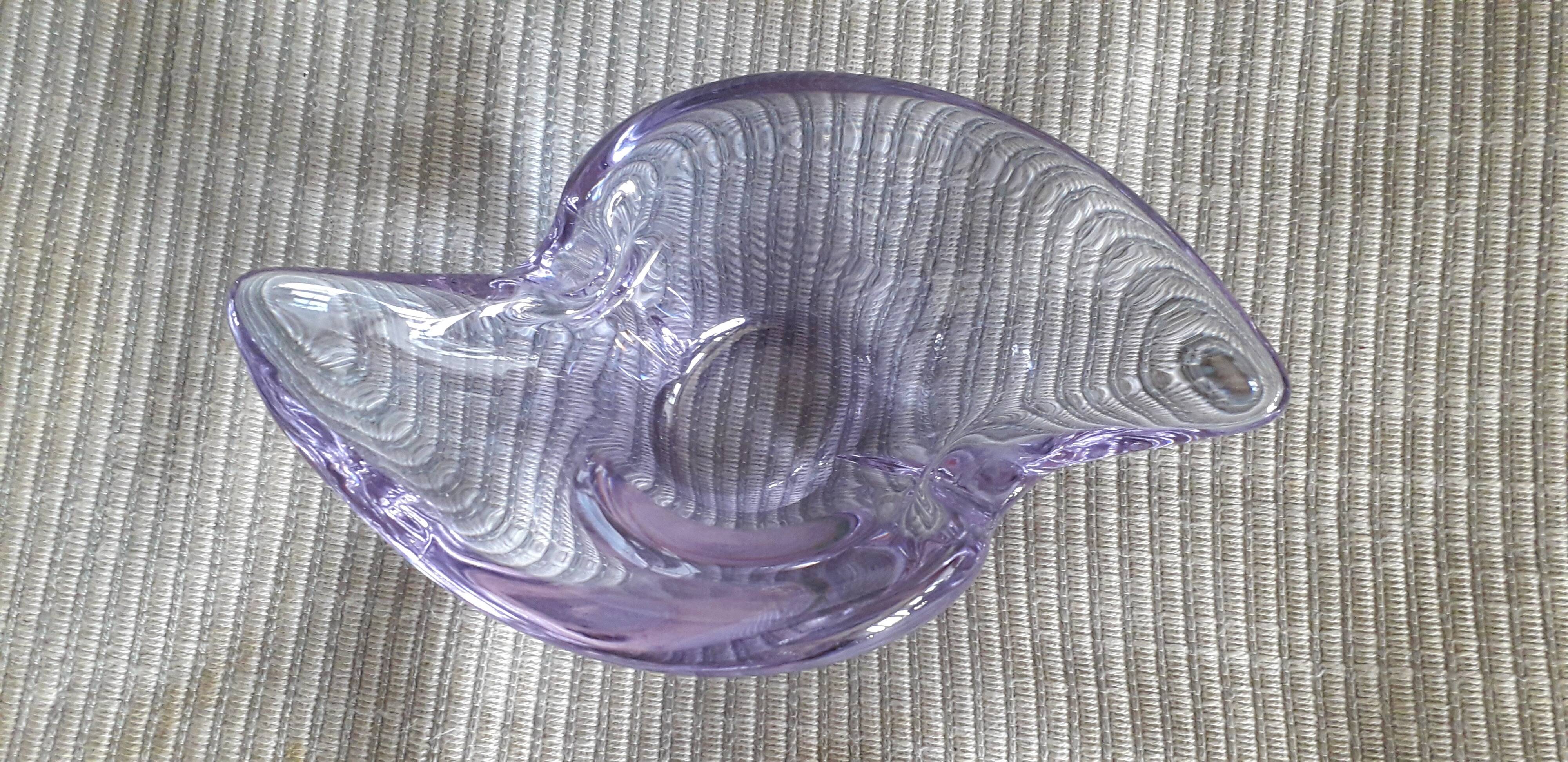 Vintage glass catchall in a very original shape.