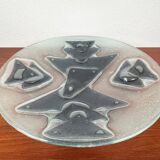 Large glass art bowl from mid-century Danish design, 1960s.