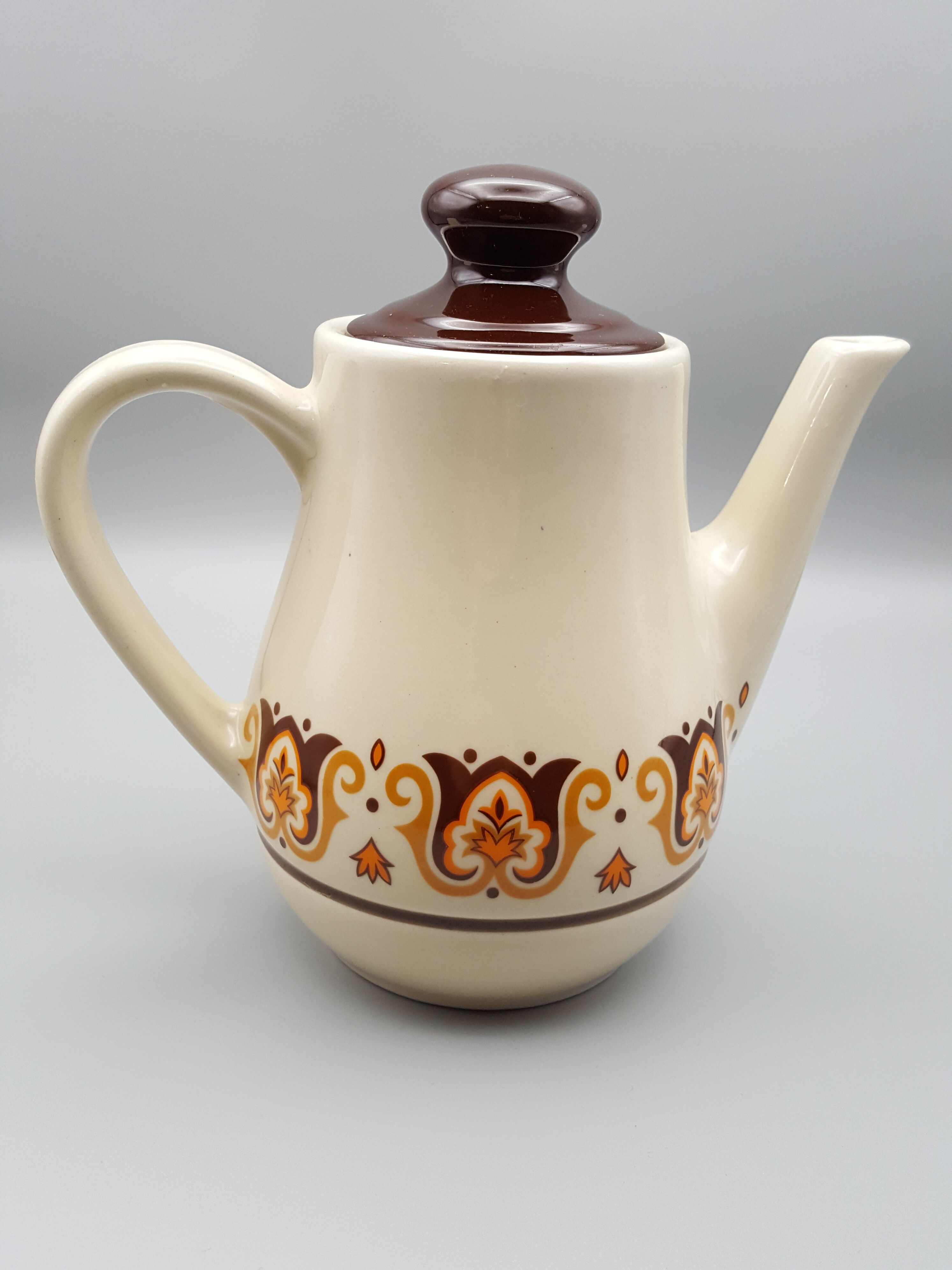 Coffee tea maker with 3 mugs cups Porcelain and fire Jet Nomar