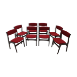 1960s Set of 8 Palisander Dining Chairs, Denmark