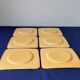 6 square dessert plates, ironstone. 1940s-50s.
